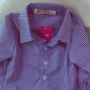 Vogue Fashion Blue and White button down 12 mo